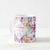 Mug Amusant coloré aquarelle Peinture Anniversaire de  (Devant gauche)