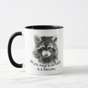 Mug Amusant Couleur d'eau douce Raccoon Inspirationnel