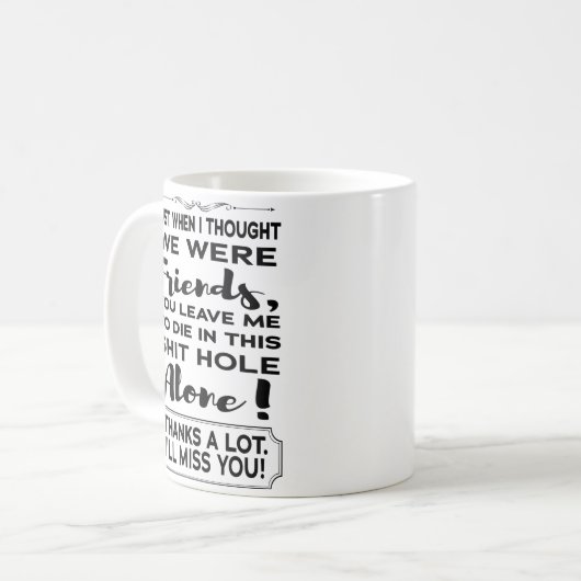 Mug Amusant Coworker Quitte Adieu Adieu Partir (Devant gauche)