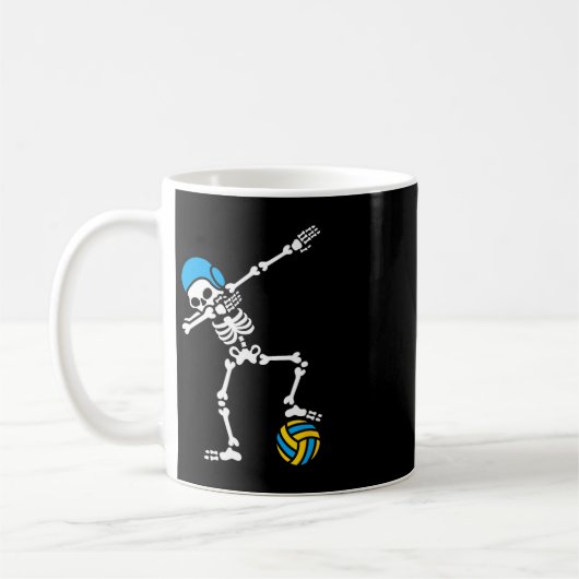 Mug Amusant Dab squelette Dabbing Water polo Halloween (Gauche)