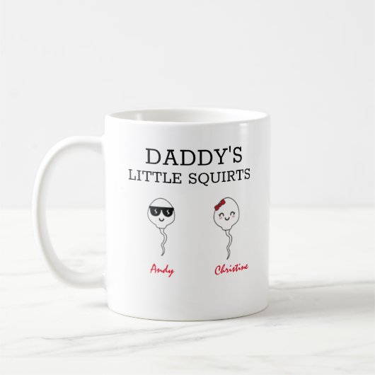 Mug Amusant Daddy's little squirts 2 enfants Coffee Mu (Gauche)