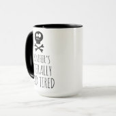 Mug Amusant de café mort fatigué sur mesure (Devant gauche)