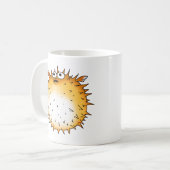 Mug Amusant dessin animé Puffer Poisson Design (Devant gauche)