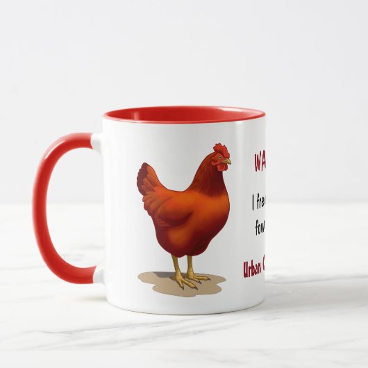 Mug Amusant éleveur de poulet urbain Red Hen (Gauche)