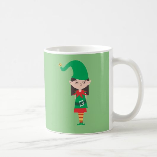 Mug Amusant Elf Fille de Noël (Droite)