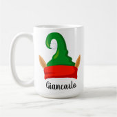 Mug Amusant elfe oreilles rouge vert casquette personn (Gauche)