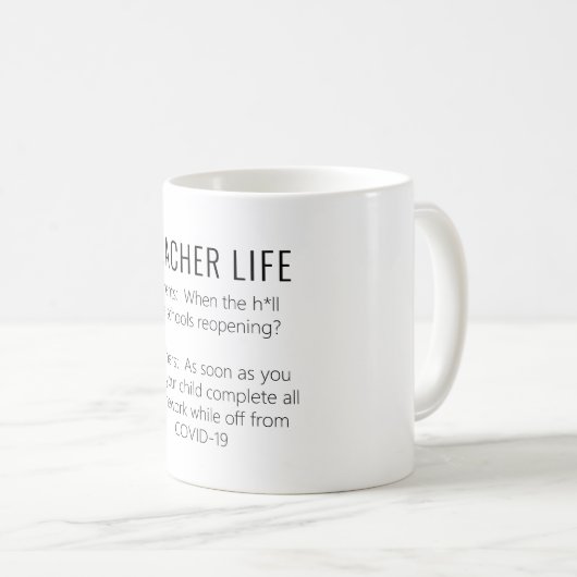 Mug Amusant Enseignant Parents 19 (Devant droit)
