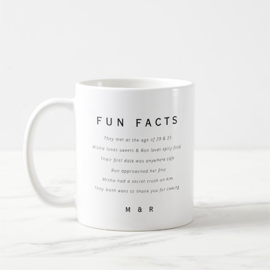 Mug Amusant, faits amusants minimaliste mariage (Gauche)