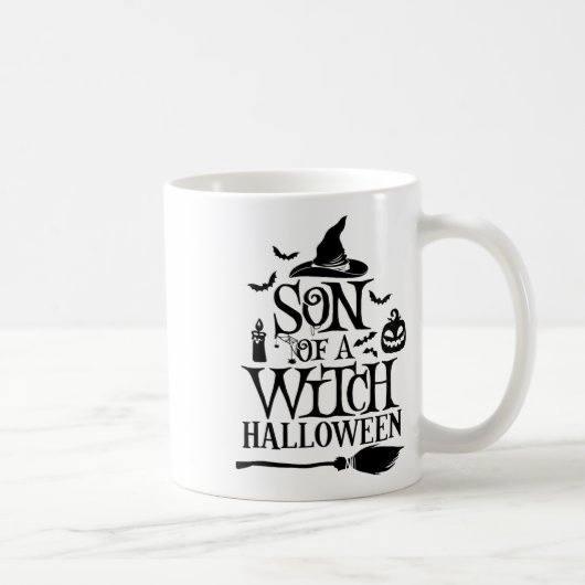 Mug Amusant Fils D'Halloween D'Une Sorcière Par (Droite)