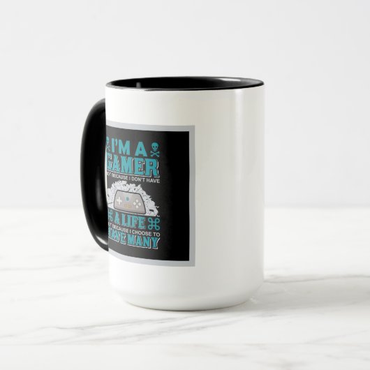 Mug amusant gamer ajouter monogramme (Devant gauche)