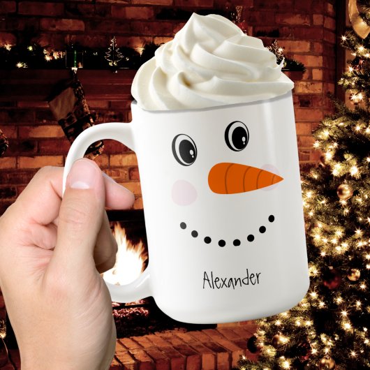 Mug Amusant Happy Face Snowman Noël Hot Coco Deux To