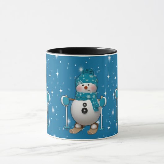 Mug Amusant Happy Ski Snowman (Centre)