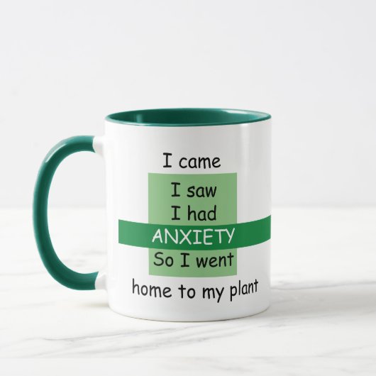 Mug Amusant, je suis venu, j'ai vu, j'avais ANXIETY, j (Gauche)