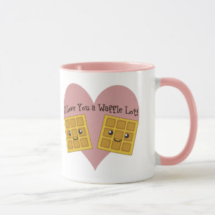 Mug Amusant Je T'Aime Un Lot Lot Cute Kawaii Waffles