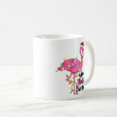 Mug Amusant Joyeux Flamant rose de Noël Flockin (Devant droit)