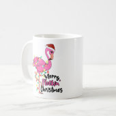 Mug Amusant Joyeux Flamant rose de Noël Flockin (Devant gauche)