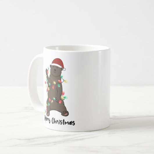 Mug Amusant Joyeux Ours de Noël (Devant gauche)