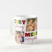 Mug Amusant Joyeux Tout 3 Fêtes de Noël Photo (Devant gauche)