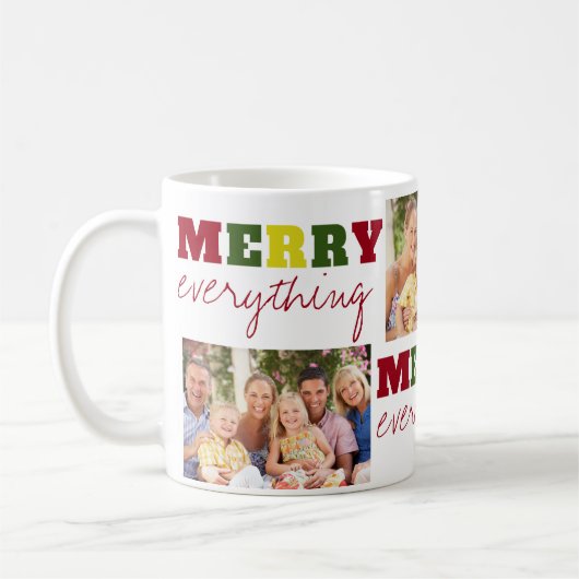 Mug Amusant Joyeux Tout 3 Fêtes de Noël Photo (Gauche)