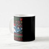 Mug Amusant Joyeux Vilain Requin de Noël Santa Hat Lum (Devant gauche)