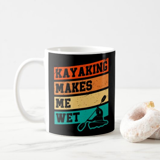 Mug Amusant Kayak Lover Kayaking Retro River Kayaker (Avec donut)
