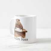 Mug Amusant L'Aquarelle Beaver Boss Dam (Devant gauche)