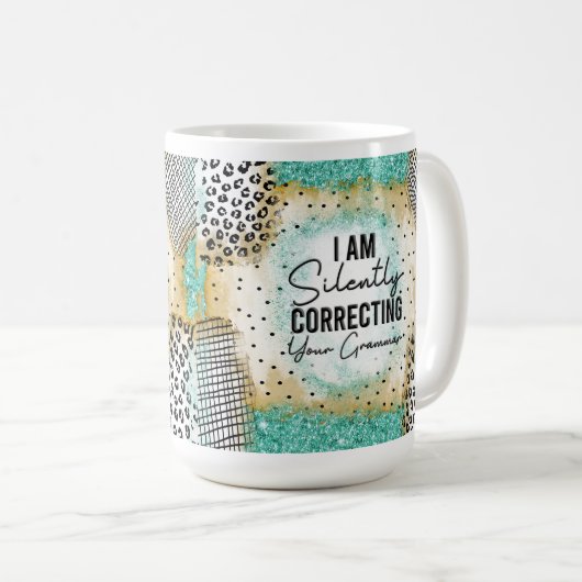 Mug Amusant Maître Grammar Mug, (Devant droit)