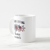 Mug Amusant Ménage, Floral Nouveau Propriétaire (Devant gauche)