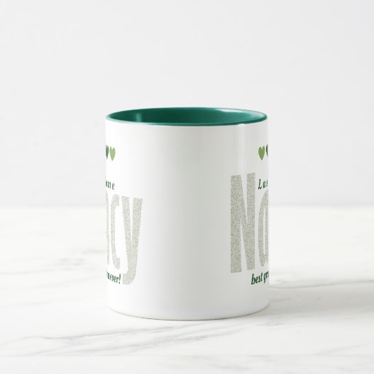 Mug Amusant, mignon Personnalisé "Nancy" dans Green He (Centre)