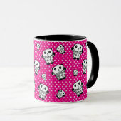 Mug Amusant moderne rose fille Kawaii Panda ours Pois (Devant droit)