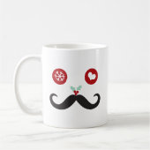Mug Amusant Moustache Face Feux de neige Noël (Gauche)