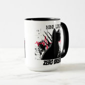 Mug Amusant "Neuf vies zéro pauses" Amoureux des chats (Devant droit)