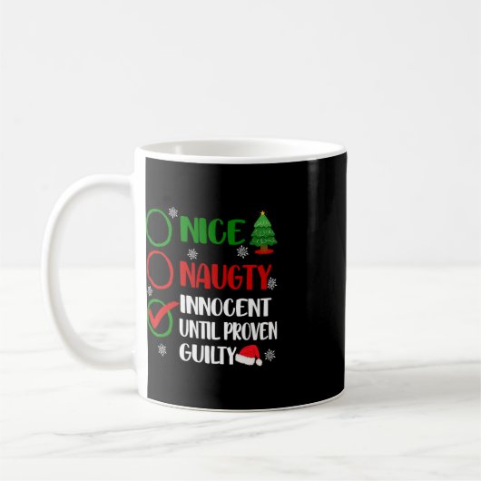 Mug Amusant Nice Naughty Innocent Noël Noël Noël Noël  (Gauche)