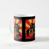 Mug Amusant Noir Chat Noir Noodle Lover Propriétaires  (Devant gauche)