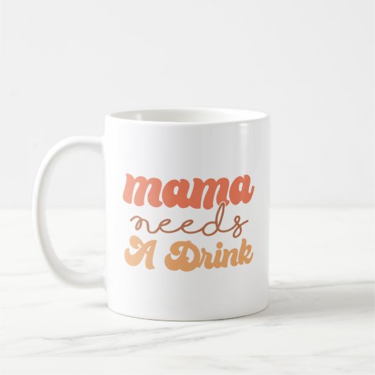 Mug Amusant orange et jaune maman a besoin d'un verre (Gauche)