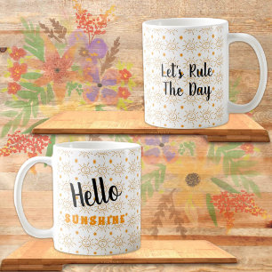 Mug Amusant Orange main tiré Sun Motif personnalisé