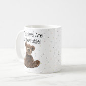 Mug Amusant Ours Brown mignonne Lundi Pun de travail A (Devant gauche)