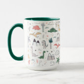 Mug Amusant Pastel Dinosaur Motif de scène (Gauche)