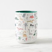 Mug Amusant Pastel Dinosaur Motif de scène (Centre)