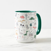 Mug Amusant Pastel Dinosaur Motif de scène (Devant droit)