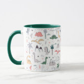 Mug Amusant Pastel Dinosaur Motif de scène (Gauche)