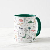 Mug Amusant Pastel Dinosaur Motif de scène (Devant droit)