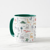 Mug Amusant Pastel Dinosaur Motif de scène (Devant gauche)