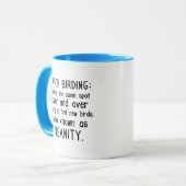 Mug Amusant Patch Birding est la folie (Devant gauche)