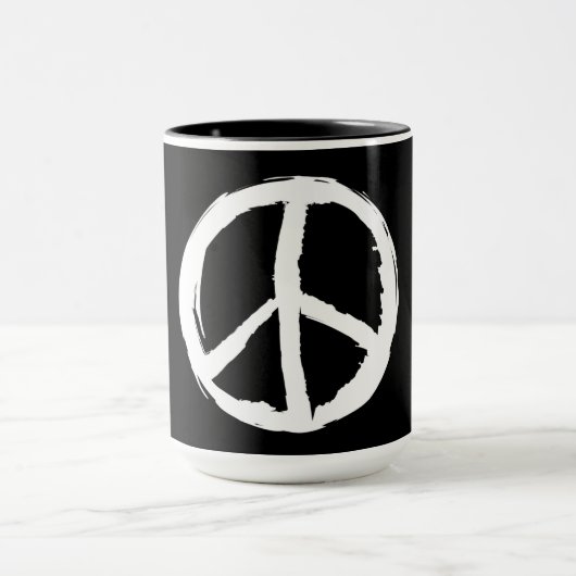 Mug amusant peint SIGNE DE PAIX | (Centre)