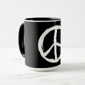 Mug amusant peint SIGNE DE PAIX | (Devant gauche)