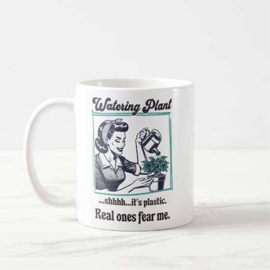 Mug Amusant Plante Lover Retro Design (Gauche)