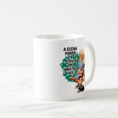 Mug Amusant Retro Humour femme de ménage (Devant droit)