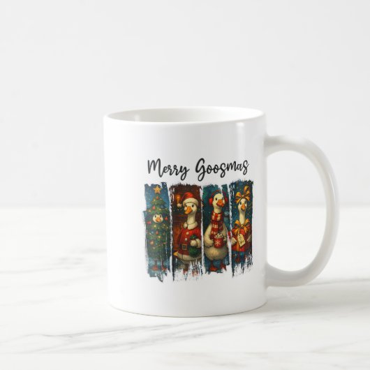 Mug Amusant Rétro Merry Goosemas Noël Silly Goose X (Droite)