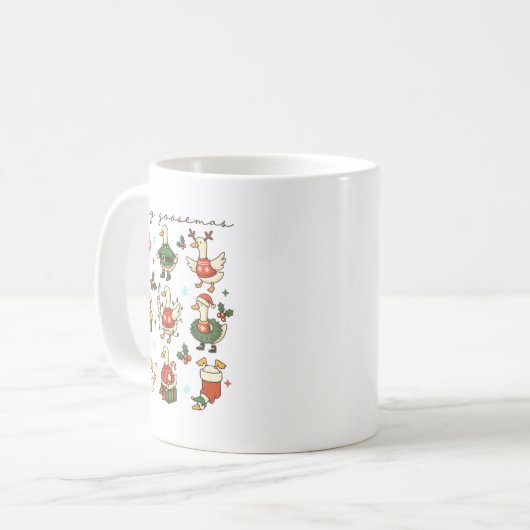 Mug Amusant Rétro Merry Goosemas Noël Silly Goose X (Devant gauche)
